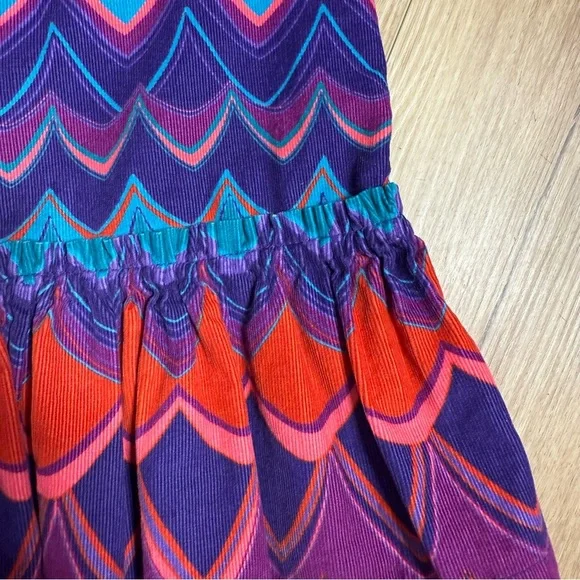Girls Baby GAP Sz 2T l/s Drop Waist Dress Corduroy‎ Scallop Pattern Purple Pink - Picture 3 of 6